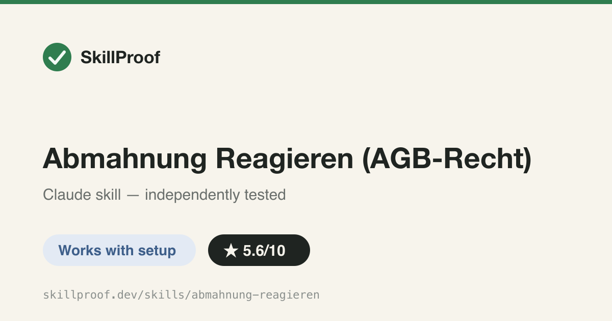 Abmahnung Reagieren (AGB-Recht) — German UWG/AGB cease-and-desist response checklist with statute anchors