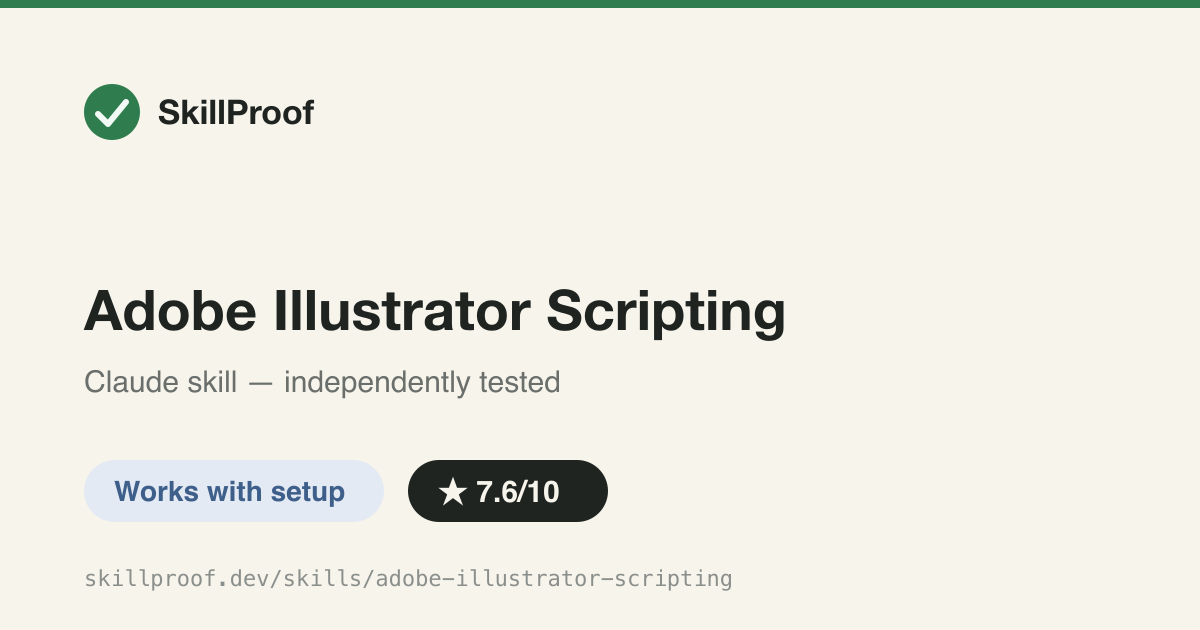 Adobe Illustrator Scripting — Writes and debugs Adobe Illustrator ExtendScript automation for layers and artboards.