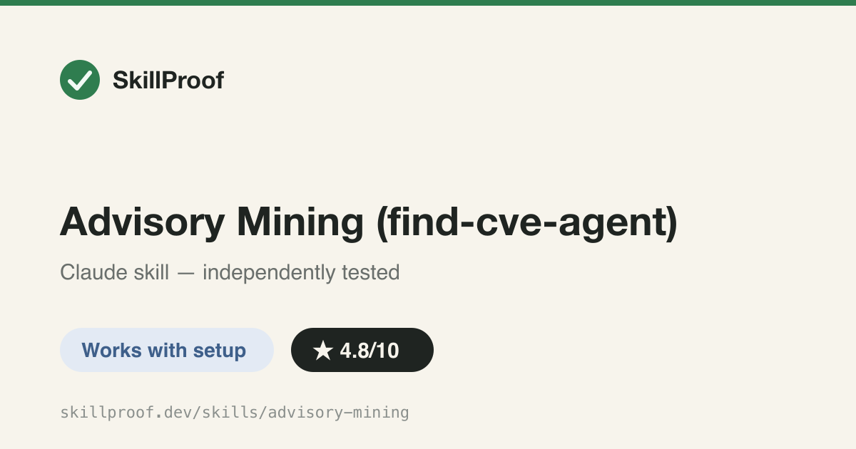 Advisory Mining (find-cve-agent) — Multi-agent CVE-hunting plugin with OSV/NVD lookups and false-positive gates