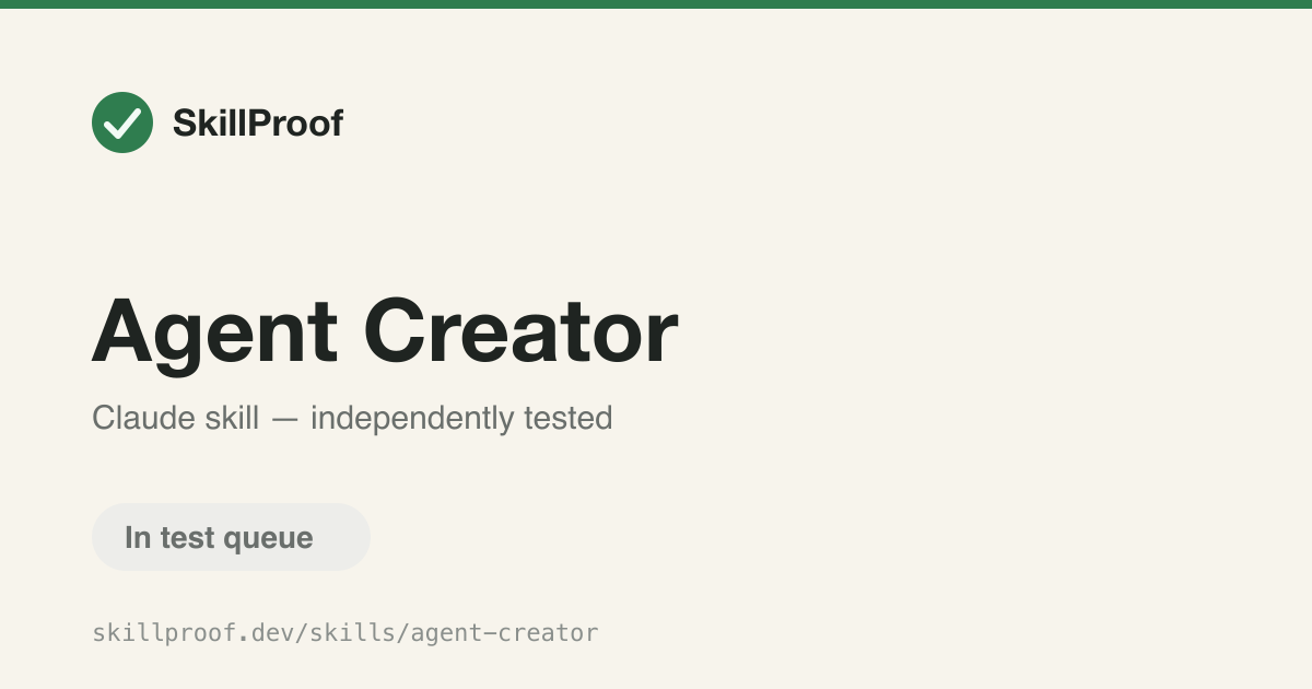 Agent Creator — Designs and scaffolds new custom agents, skills, and MCP integrations.