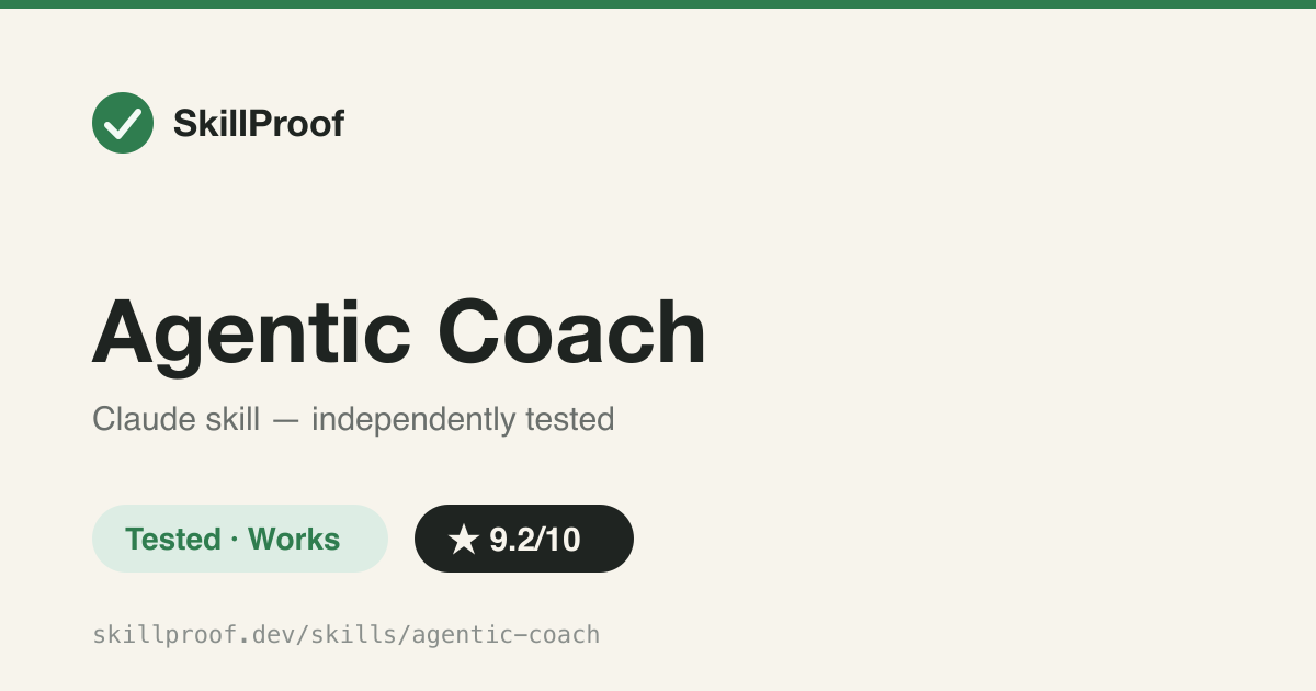 Agentic Coach — Scores a vague prompt on 6 dimensions and asks Socratic questions instead of silently rewriting and running it.