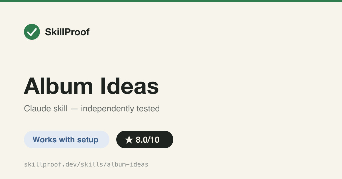 Album Ideas — Keeps album concepts in a structured IDEAS.md that the plugin's MCP tools can parse