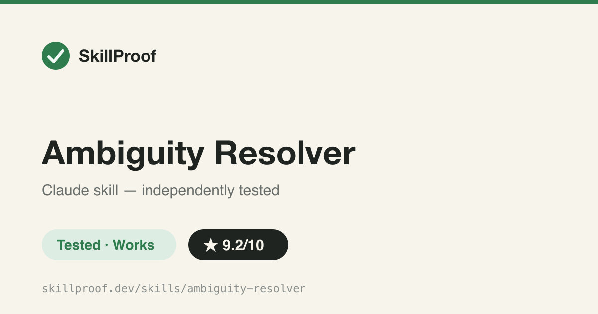 Ambiguity Resolver — Turns a stakeholder's vague handed-down brief into a scoped problem statement with a named decision owner.