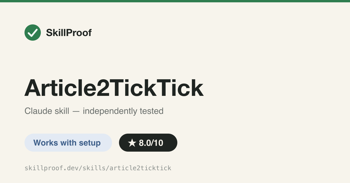 Article2TickTick — Turns tech-newsletter articles into TickTick todos with list and tag mapping