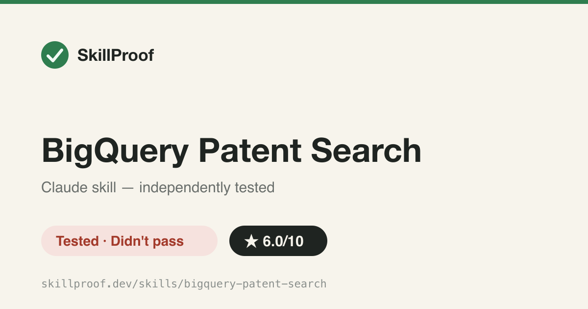 BigQuery Patent Search — Search 100M+ worldwide patents via Google BigQuery by keyword or CPC code