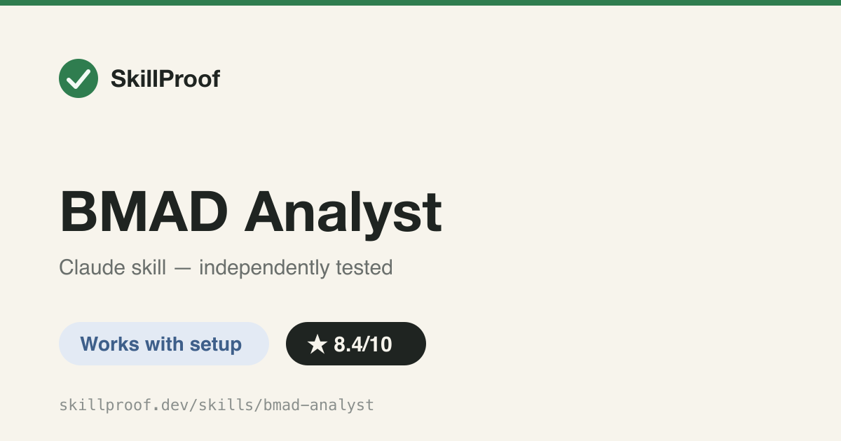 BMAD Analyst — Structured product-brief/research/brainstorm skill with a real completeness-checking script — but built for OpenAI Codex, not Claude
