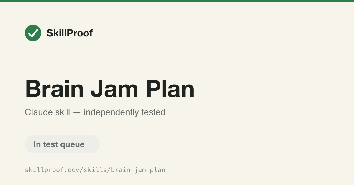 Brain Jam Plan — Plan iteratively with the user through checkpoints when facing too many options.