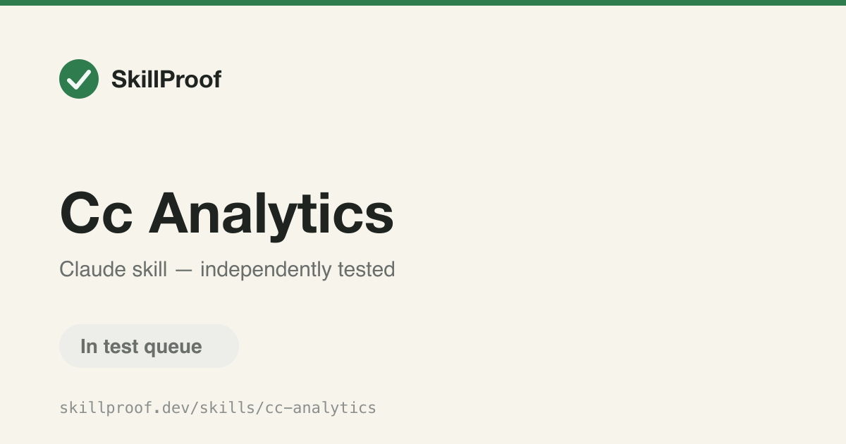 Cc Analytics — Summarizes Claude Code usage stats, weekly activity, and worked-on projects.