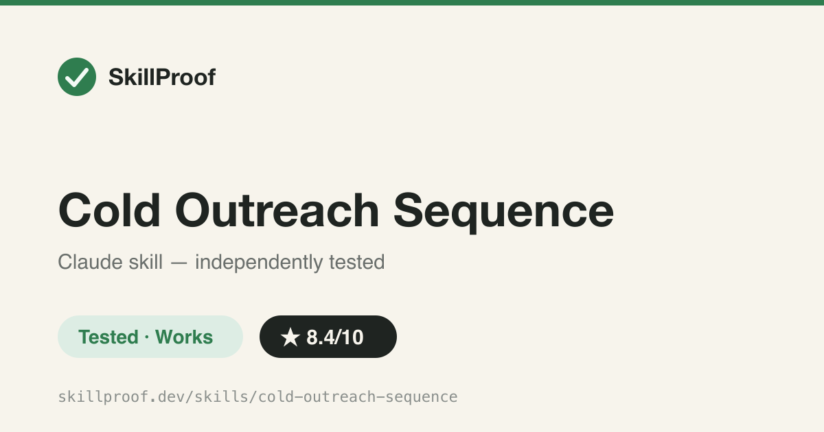 Cold Outreach Sequence — Builds a 5-touch LinkedIn + email cold outreach sequence with personalization tiers