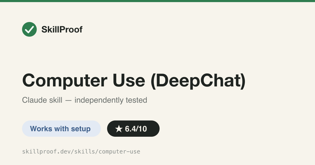 Computer Use (DeepChat) — Operates native desktop apps through DeepChat's built-in Computer Use tools.