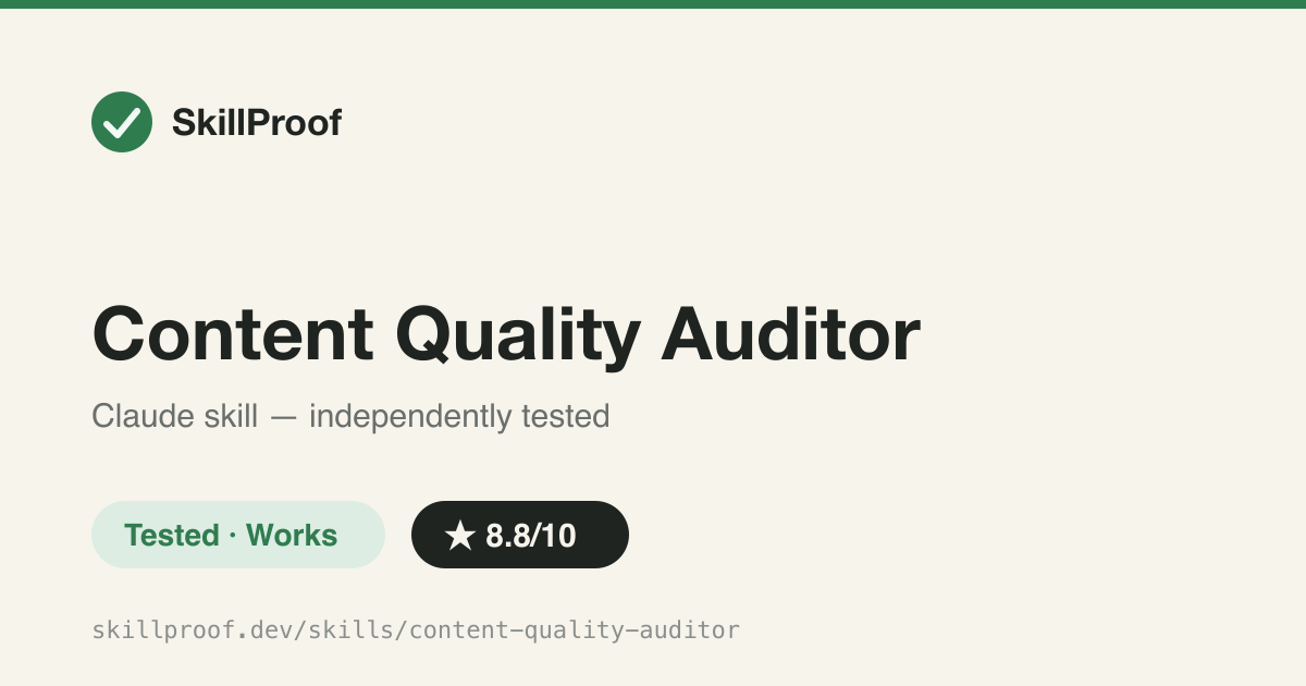 Content Quality Auditor — Scores content against an 80-item E-E-A-T rubric with veto checks before publishing