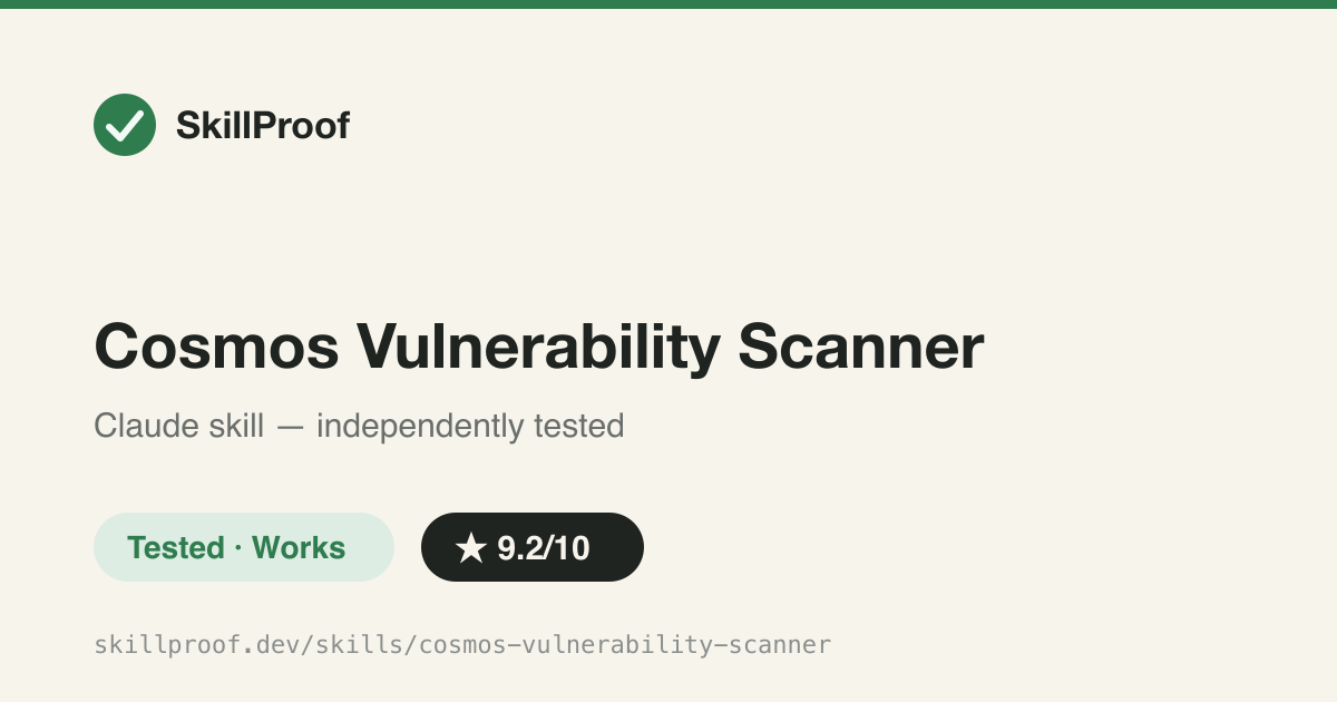 Cosmos Vulnerability Scanner — Spawns parallel Cosmos SDK / CosmWasm scanners for chain-halt and fund-loss bugs across 54 documented patterns.