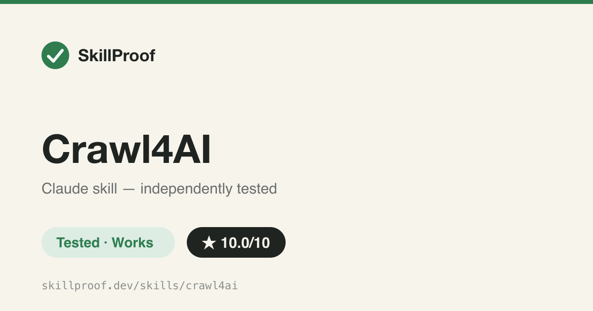Crawl4AI — Wraps the Crawl4AI browser scraper for JS-heavy sites, batch crawls, and LLM-free schema extraction.