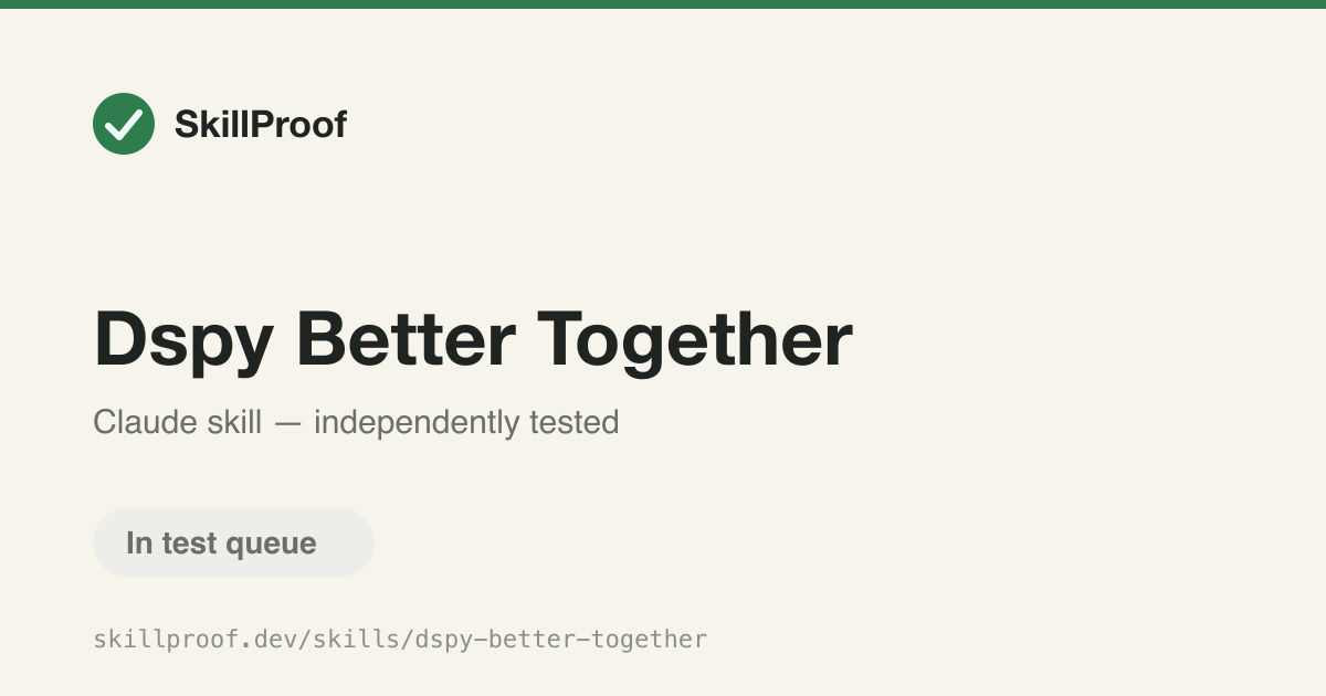 Dspy Better Together — Chain prompt and weight optimization strategies together in DSPy.