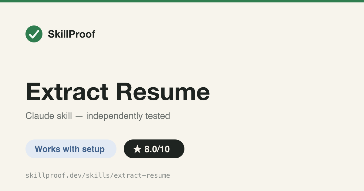 Extract Resume — Parses a resume PDF into strict JSON and saves it to the JobPilot editor