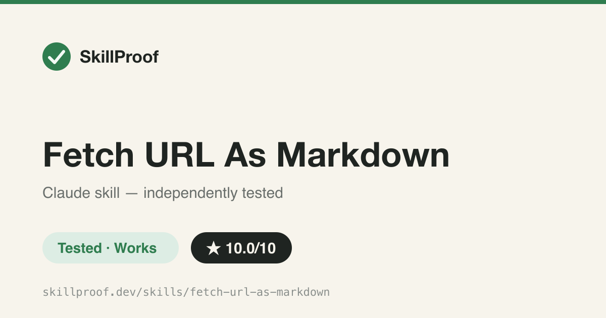 Fetch URL As Markdown — Local trafilatura-first URL-to-Markdown fetcher with a clean exit-code contract for when to fall back to Exa.