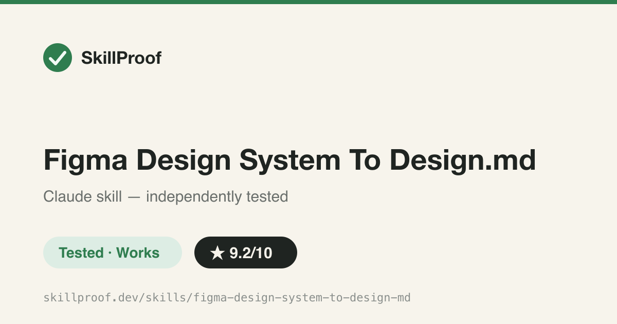 Figma Design System To Design.md — Extracts CSS/Tailwind/Figma design tokens into a structured design.md that AI coding tools can reference.