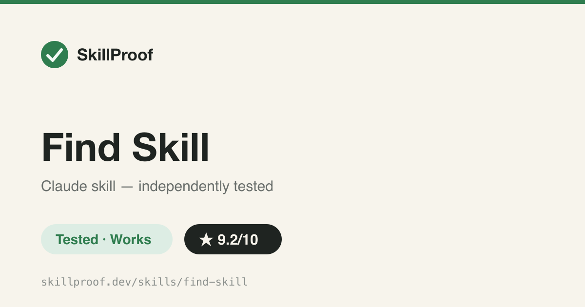 Find Skill — Searches 10 curated marketplaces to surface installable Claude skills for a task