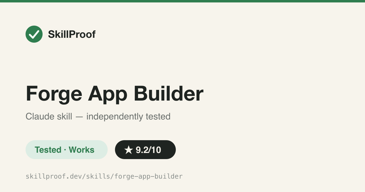 Forge App Builder — Runs the full Atlassian Forge app workflow: create, deploy, install, with real scripts.