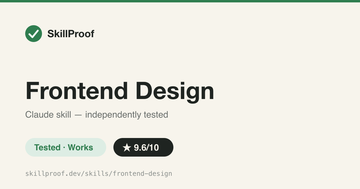 Frontend Design — Makes Claude's UI output look designed instead of generated.