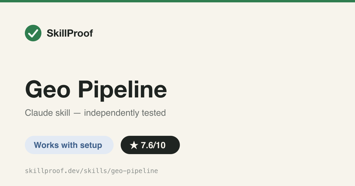 Geo Pipeline — Orchestrates a 7-stage GEO (AI-search visibility) workflow on Codex CLI