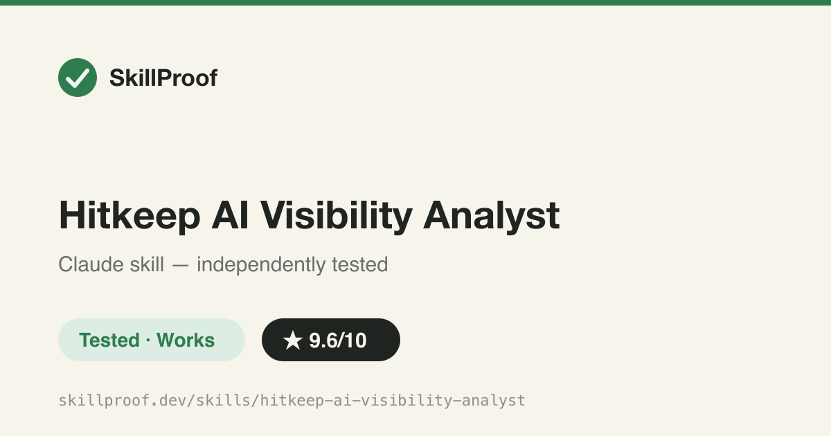 Hitkeep AI Visibility Analyst — Turns HitKeep MCP data into honest verdicts on which AI bots actually send traffic.