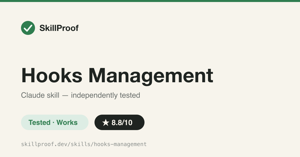Hooks Management — Turns plain-English requests into validated Claude Code / Codex / OpenCode hook configs.