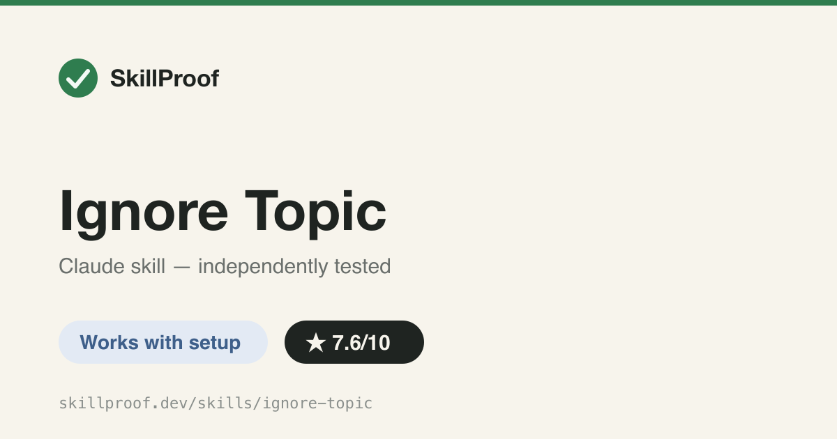 Ignore Topic — Manage glob-pattern .ignore rules to stop specific topic slugs from being auto-archived.