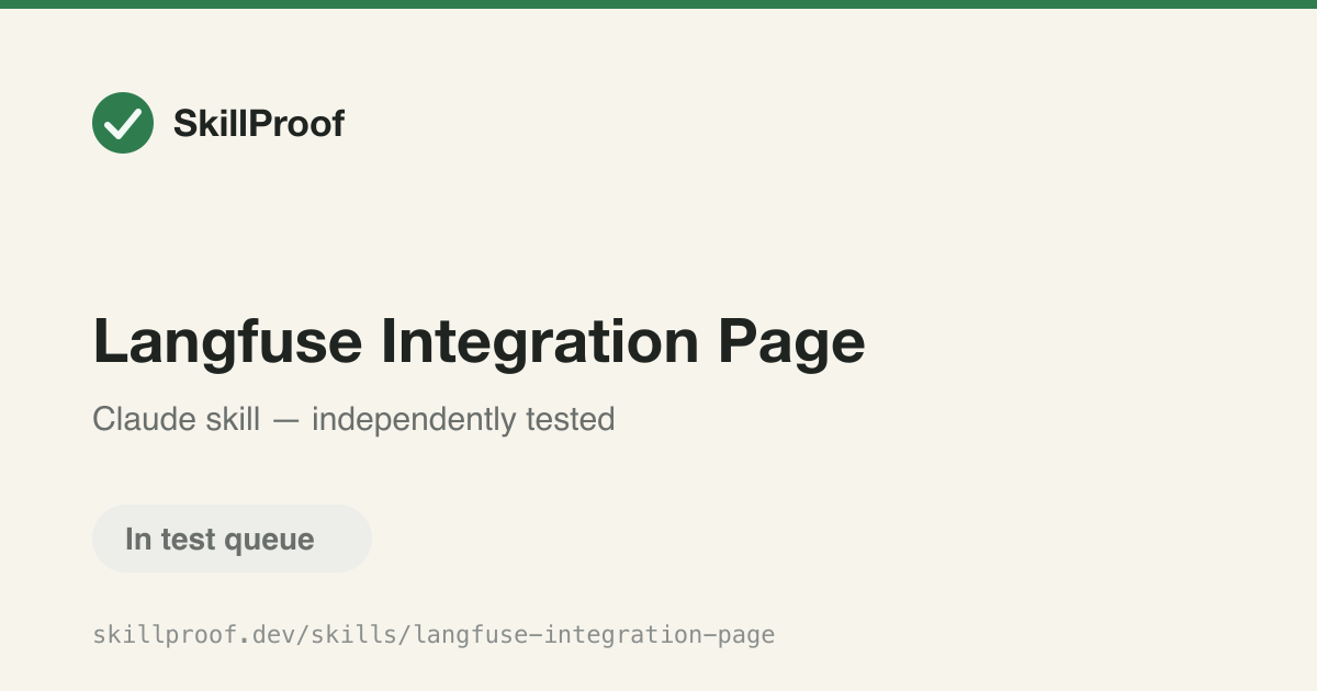Langfuse Integration Page — Creates a new Langfuse integration or cookbook page for a tool, framework, or provider.