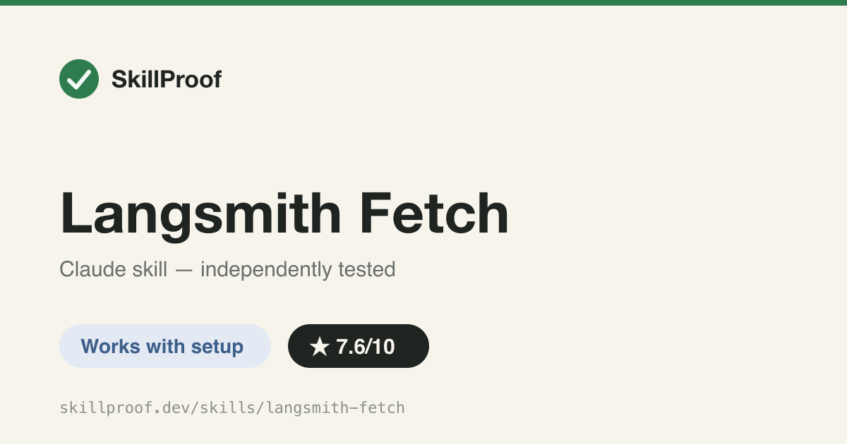 Langsmith Fetch — Debug LangChain/LangGraph agents by fetching LangSmith traces via the langsmith-fetch CLI
