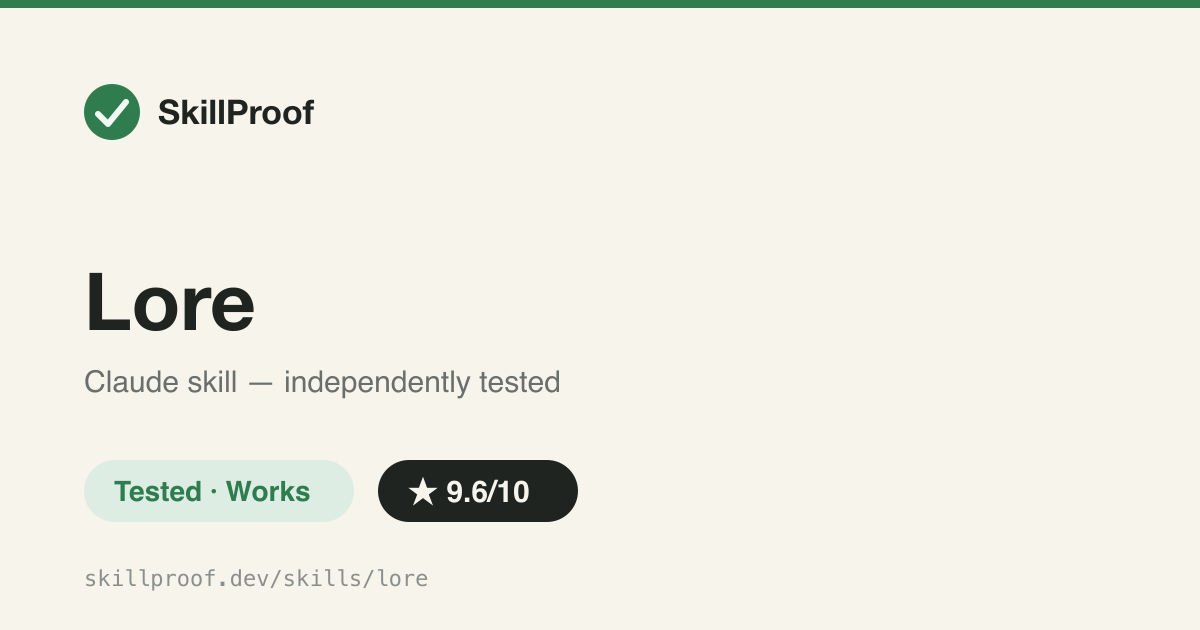 Lore — Mines your SpecStory coding histories into corroborated, outcome-labeled skill candidates you forge into real skills.