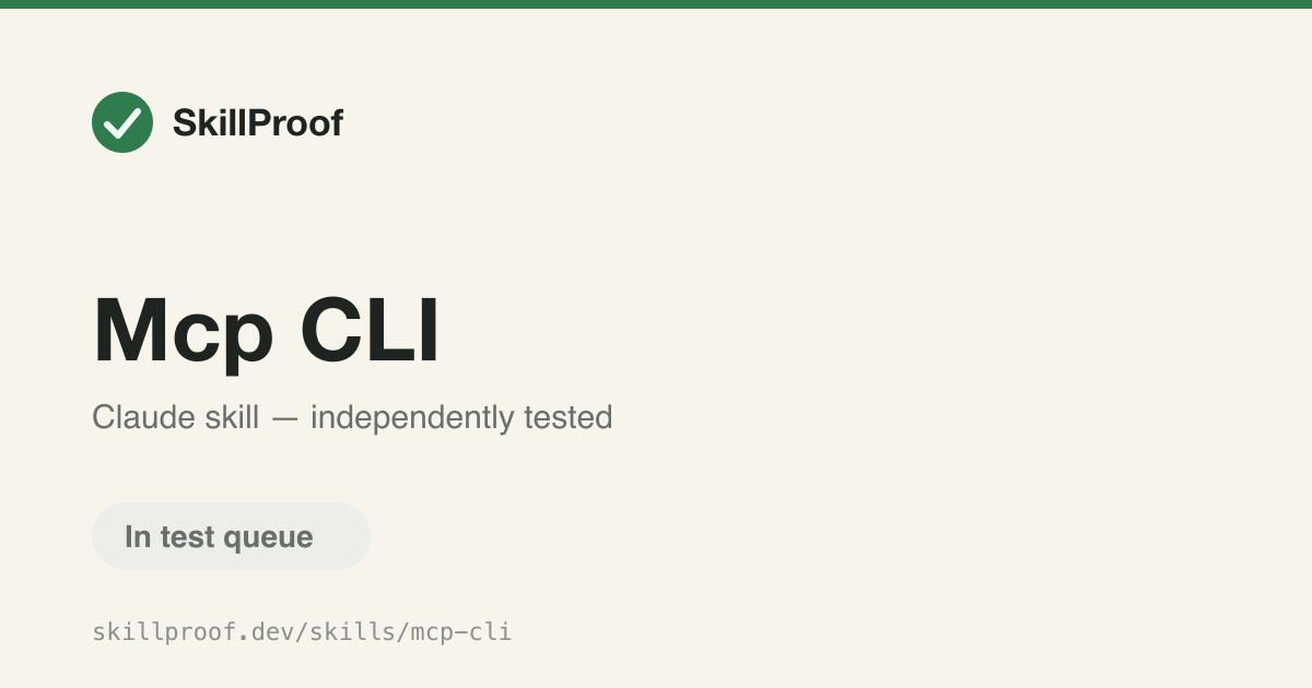 Mcp CLI — Spins up a one-off MCP server capability for research or debugging without lasting setup.