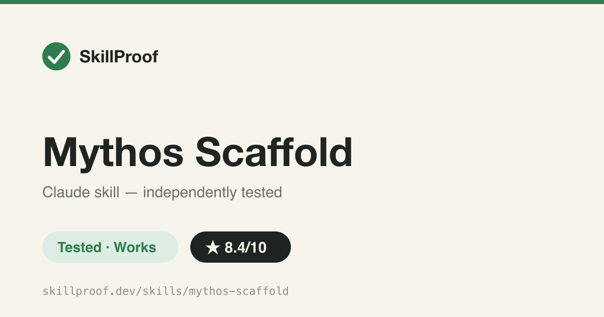 Mythos Scaffold — Agentic-discipline scaffold: decomposition, verification, stuck-detection, plus research and migration domain modes.