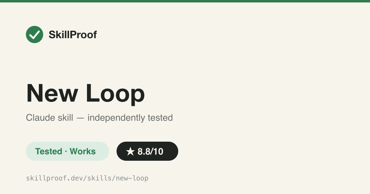 New Loop — Scaffold a recurring workstream as a knowledge-base loop and prove it with one live run