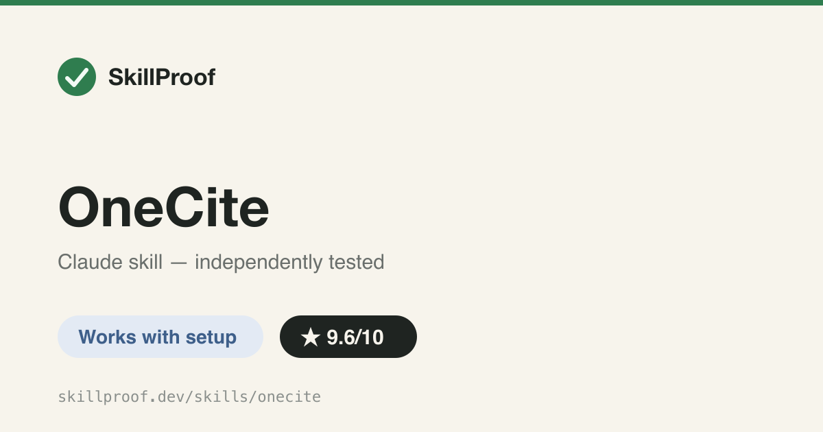 OneCite — Verifies references against live academic APIs and emits clean, complete BibTeX.