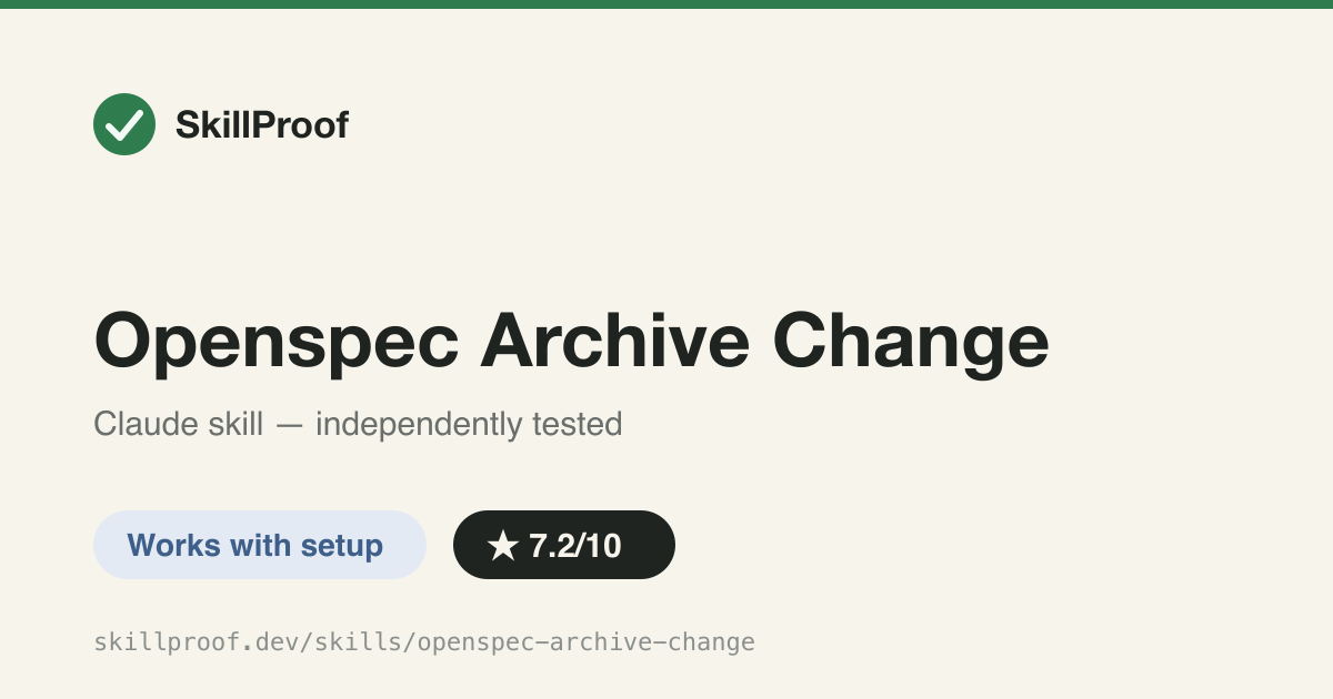 Openspec Archive Change — Finalize and move a completed OpenSpec change into the dated archive folder