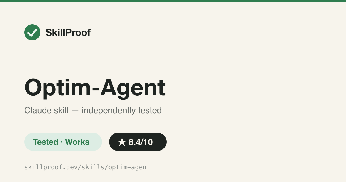 Optim-Agent — Disciplined ask/tell loop for black-box parameter tuning against a measurable objective
