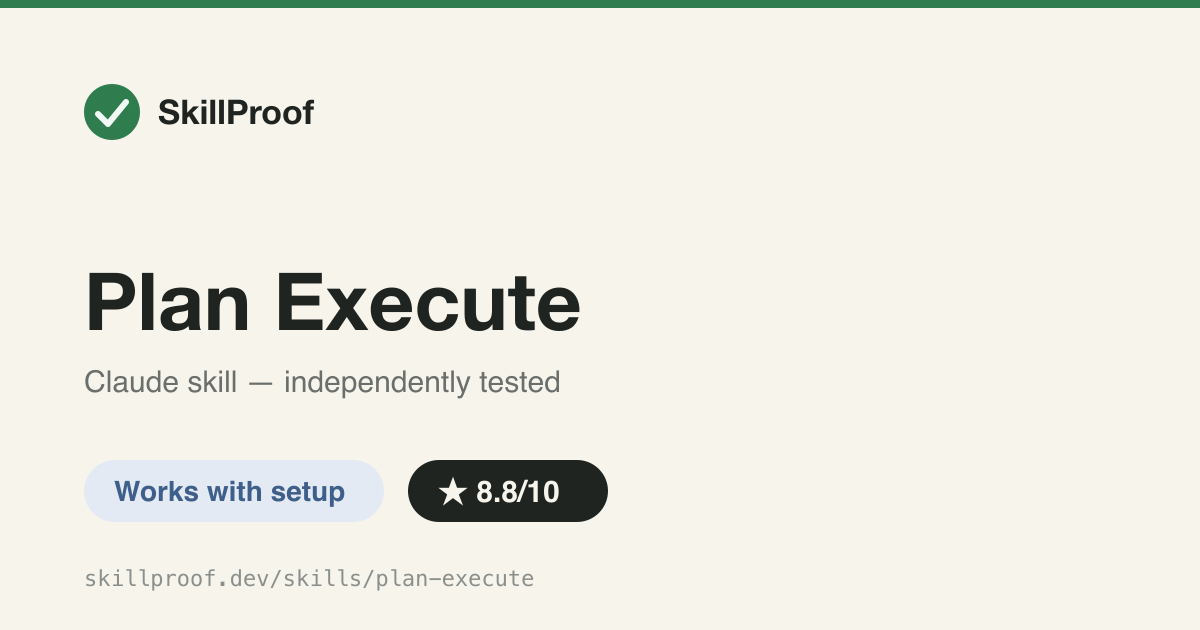 Plan Execute — Claude orchestrates Codex CLI to implement a plan, reviews the diff, loops until it passes.