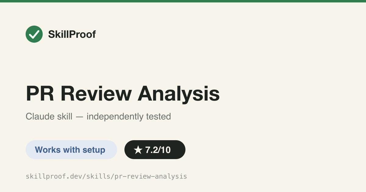 PR Review Analysis — Fetches and verifies GitHub PR review comments against the actual codebase.