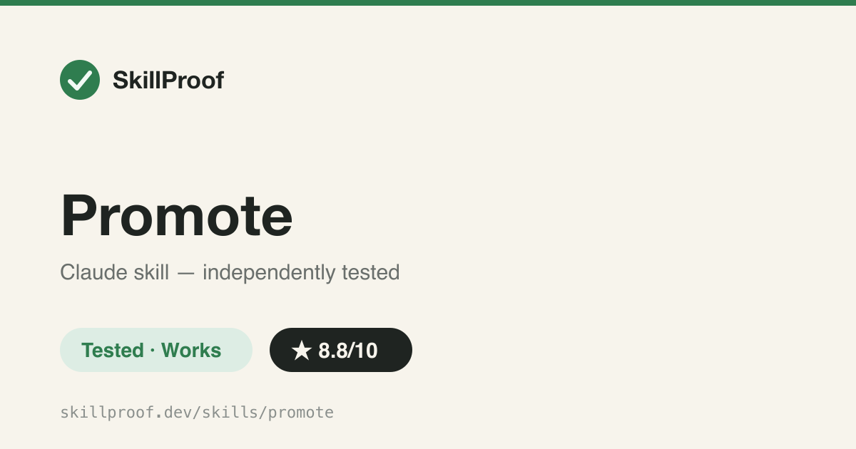 Promote — Turns a git release diff into a data-verified X/Twitter thread plus 72-char ASCII card