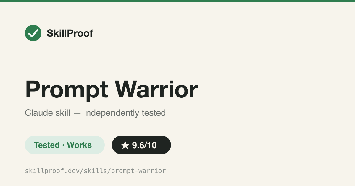 Prompt Warrior — Turns your Claude Code logs into a fixed-scale prompting profile with a shareable HTML card.