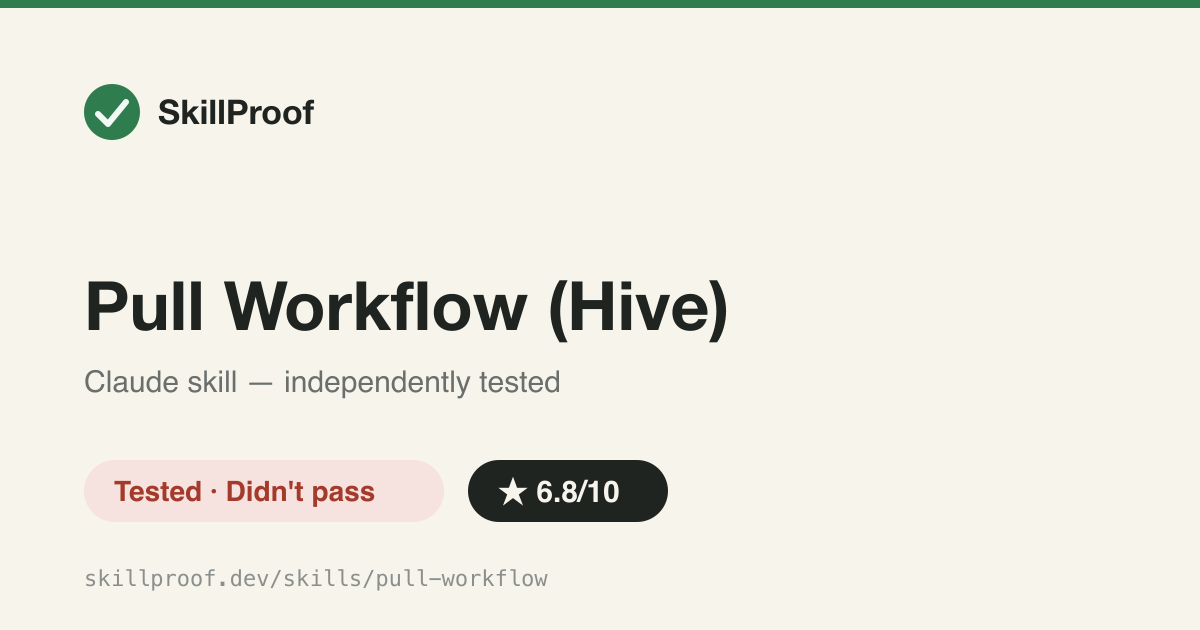Pull Workflow (Hive) — Pulls a crowd-sourced multi-step browser procedure from Hive and executes it step by step.