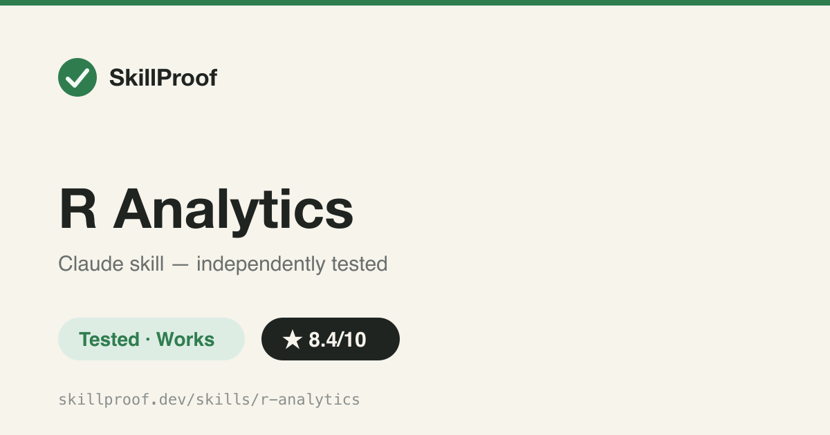 R Analytics — R workflow cheat sheet plus 358 nested sub-skill files for tidyverse, ggplot2, stats, and ML.