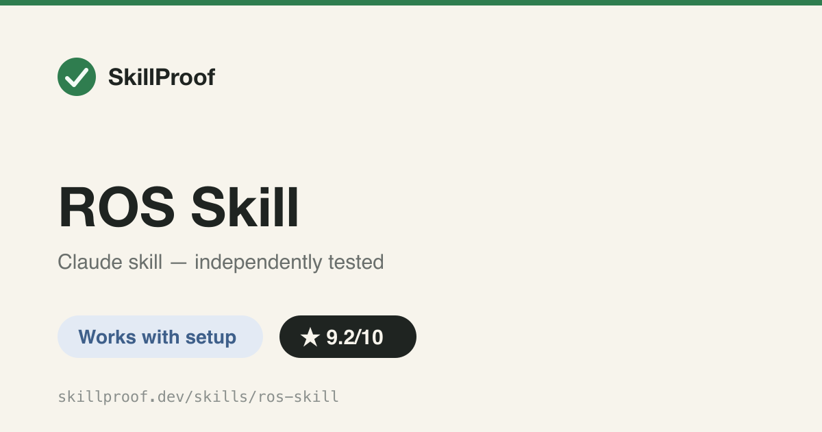 ROS Skill — CLI to inspect and control ROS/ROS2 robots over rosbridge WebSocket - topics, services, nodes, actions.