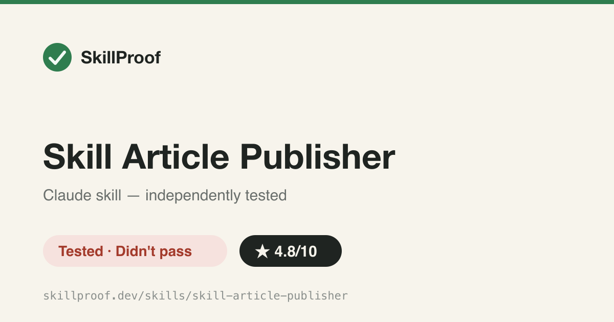 Skill Article Publisher — MDX lint and semantic-commit git publishing — broken in practice