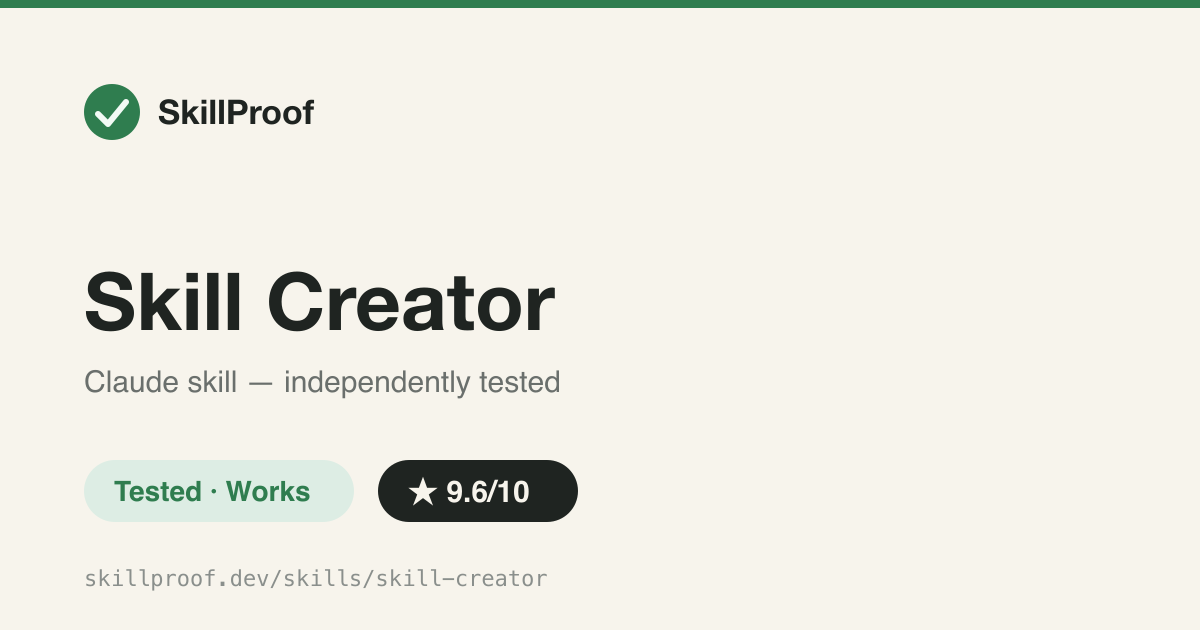 Skill Creator — The skill that builds skills — scaffold, test and optimize your own.