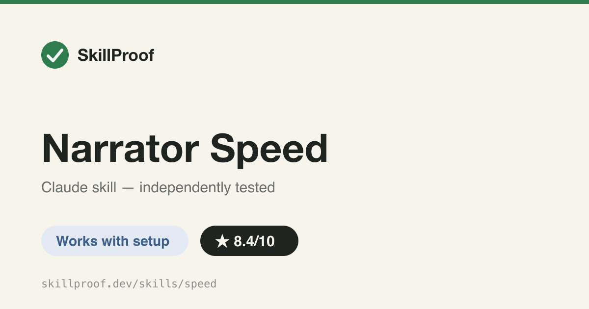 Narrator Speed — Reads/writes the claude-code-narrator TTS speed setting from natural-language requests.