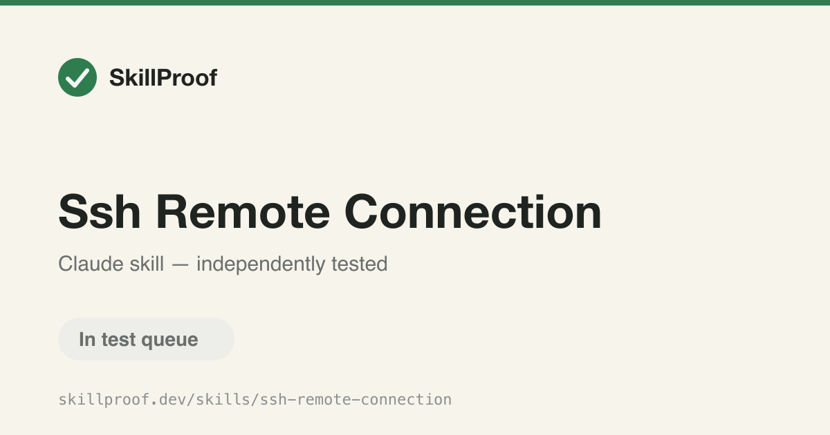 Ssh Remote Connection — Connects to remote servers over SSH to run commands, check logs, and manage Docker.