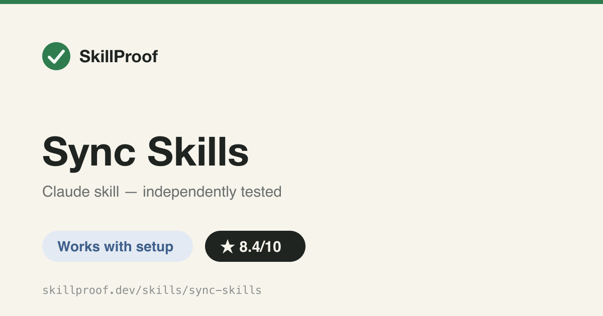 Sync Skills — Scans local Claude Code skills, genericizes them, and registers them into a shared skills repo.