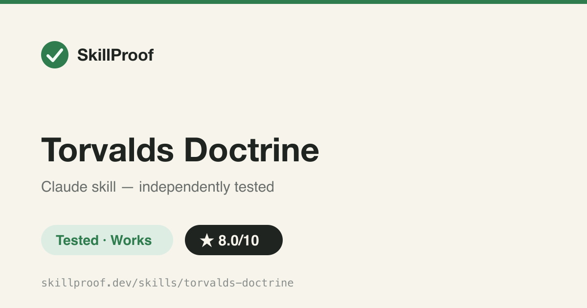 Torvalds Doctrine — Linus-style code-review doctrine: data-structure-first, kill over-engineering, demand proof